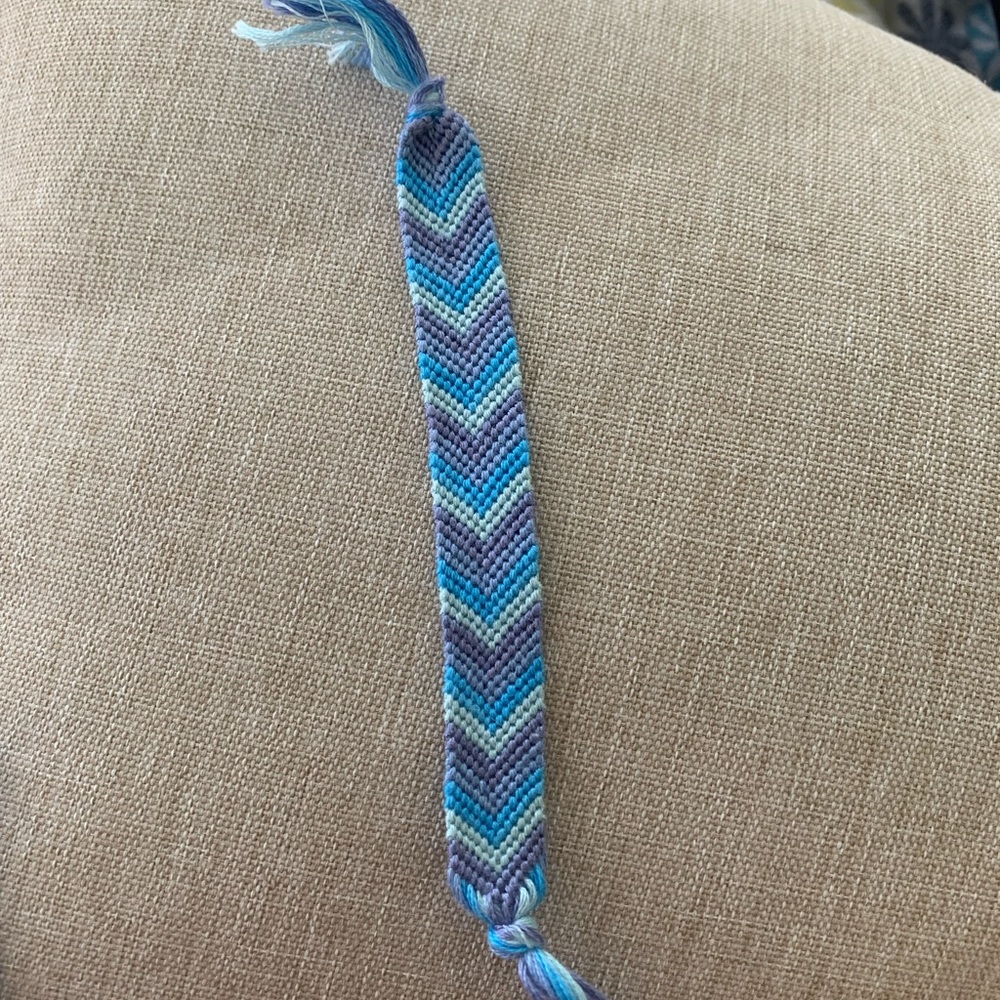 Periwinkle Chevron Braided Bracelet